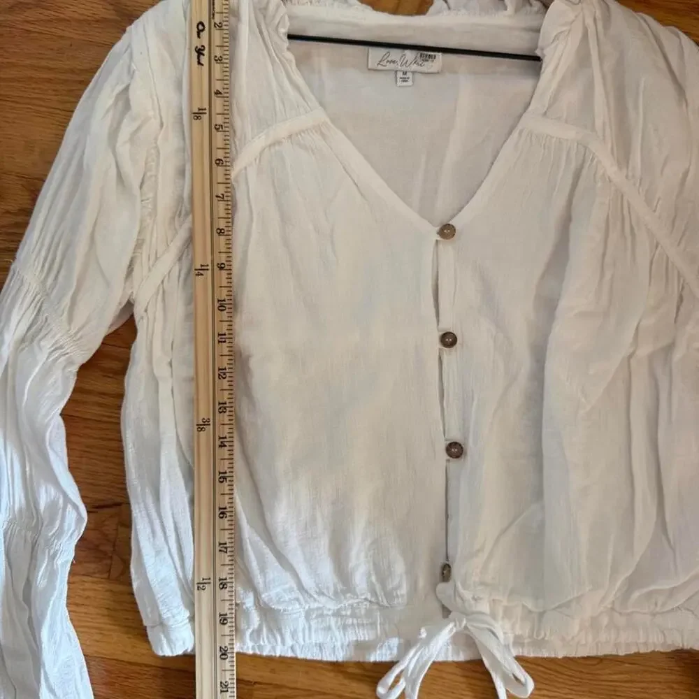 Vintage inspired white cotton peasant top cottagecore boho romantic